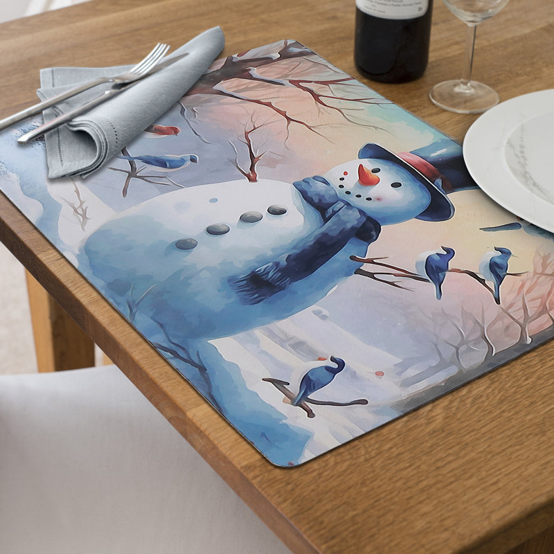 Napperon en plastique Jay et bonhomme de neige - ensemble de 12