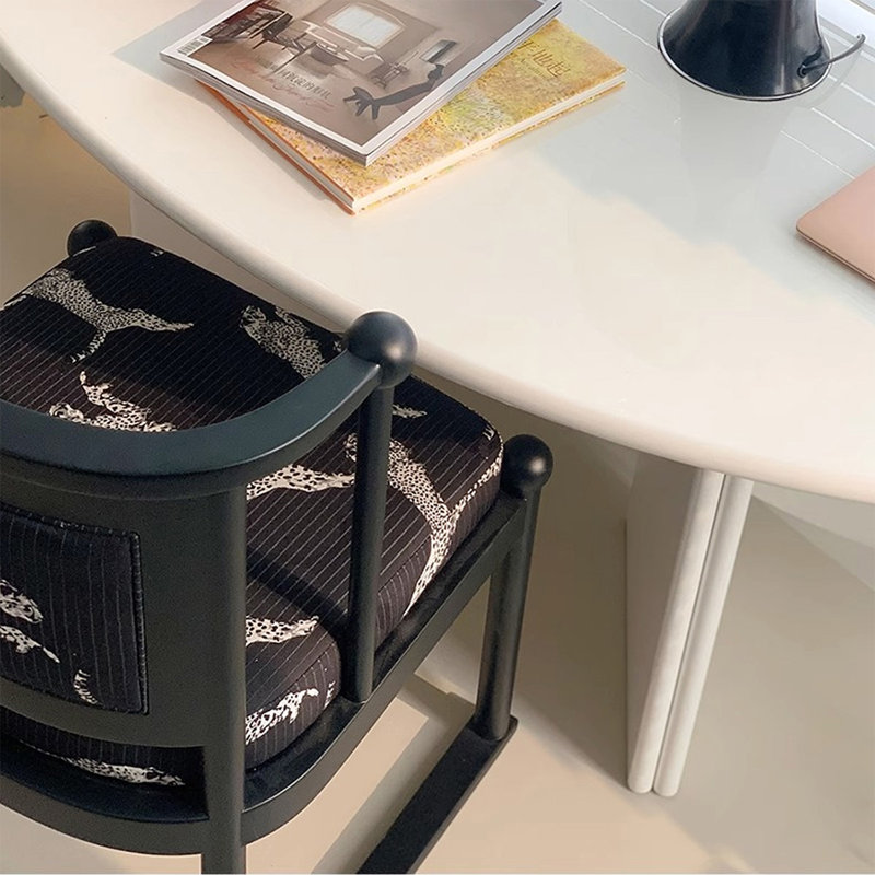 Black Solid back side Chair(Set of 2)