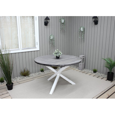 Edgerton Round Pine Solid Wood Outdoor Dining Table - 284.48 cm W 284.48 cm D