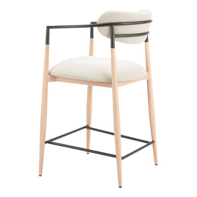 Tabouret de comptoir Equinox gris huître et naturel