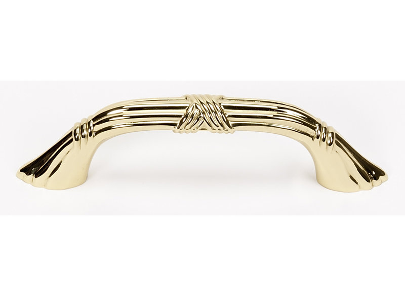 Ribbon And Reed Arch Pull, Polished Brass