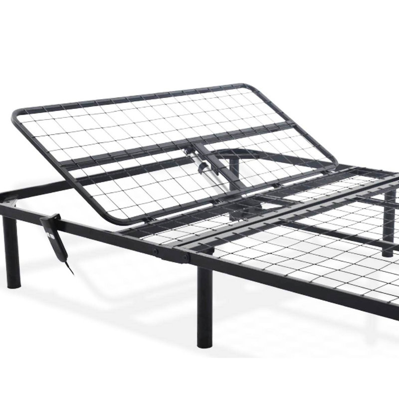 Head Up Only Adjustable Queen Bed Foundation, 88.94 Lb Weight, Black Steel Design Bed, 88.23 Total Base, Queen