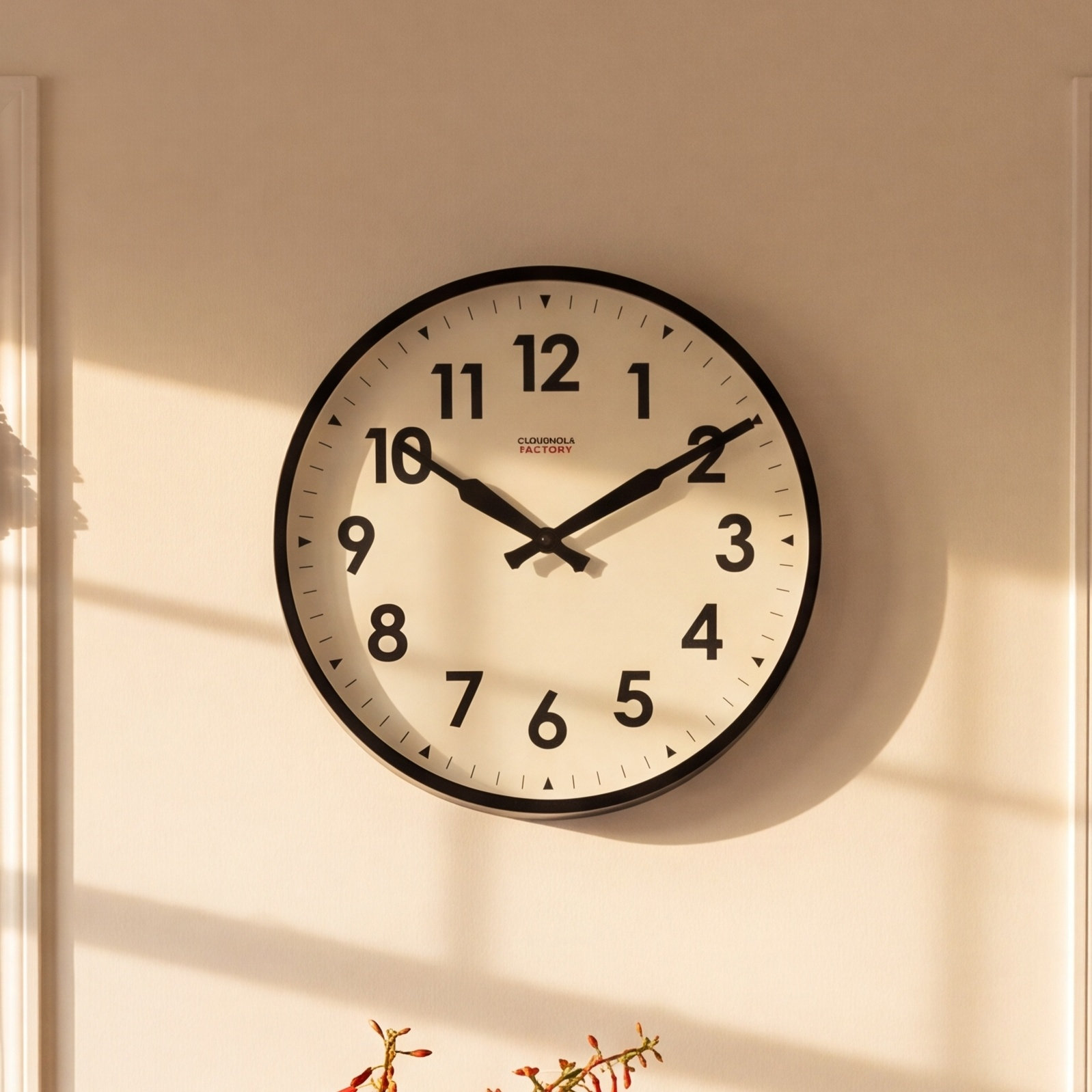 18" Indoor Metal Wall Clock, Black