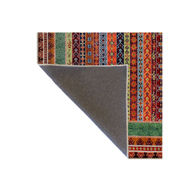 Tapis tissé à motif de croix tissé lavable à la machine, Sous-tapis carré 4 pi 11 po inclus