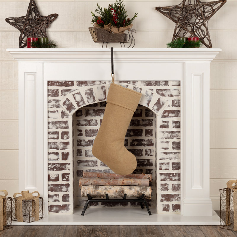 Festive Finds Burlap Stocking, Natural, 20" H x 11" W