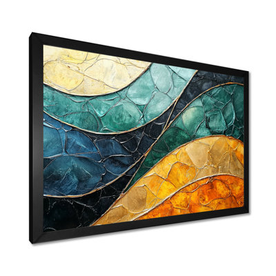 Emerald And Orange Dance Of Biomorphism II - Biomorphism Canvas Print