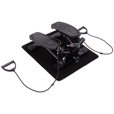 HOMCOM Portable Mini Stepper Exercise Fitness Machine for Legs Arms Black