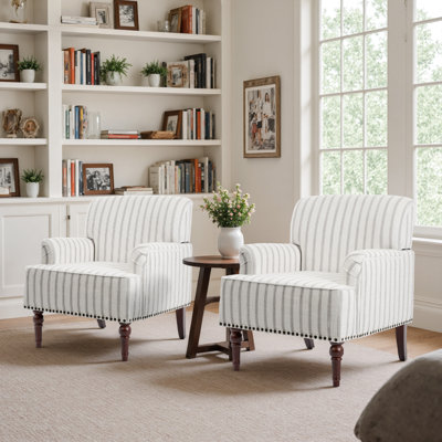 Fauteuil en mélange de coton gris Iliana