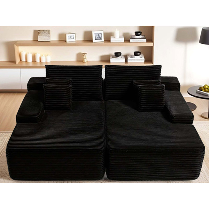Canapé modulaire Cloud avec méridienne double et tissu moelleux confortable