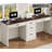 80.9" Executive Computer Desk With Power Outlet And 5 Drawers, Large Home Office Writing Desk With File Drawer And Metal Handles, Rustic Brown-905551963