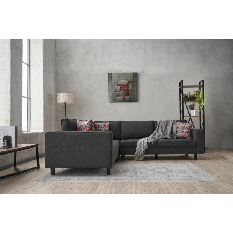 Canapé modulaire Centerville, 100 % polyester anthracite