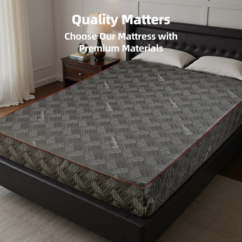 10 Inch Queen Size Mattress - Breathable & Sterilizing, High Rebound Foam For Cloud-Like Comfort, Eco-Friendly Material With Stylish Design, Ideal For Bedroom Sleep Upgrade