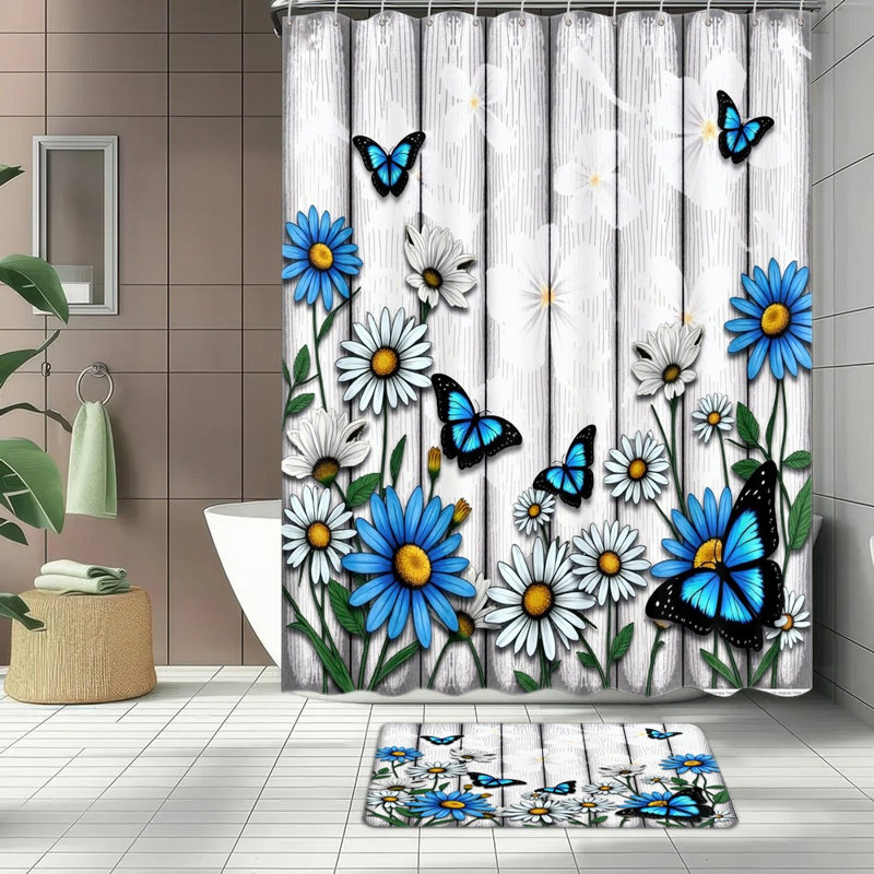 Rideau de douche 4 pièces Daisy