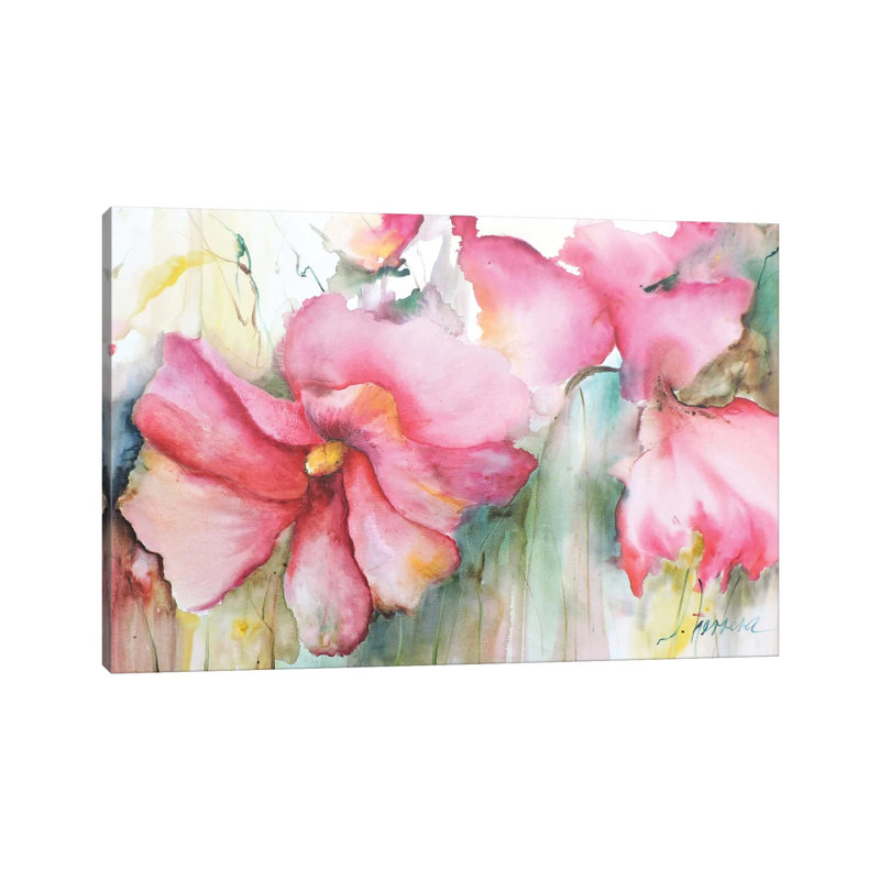 Horizontal Flores III by Leticia Herrera - Wrapped Canvas Painting, 66.04 cm H x 45.72 cm W x 3.175 cm D