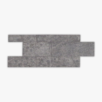 Black Basalt Flamed Brushed 3-Dimensional Basalt Mosaic