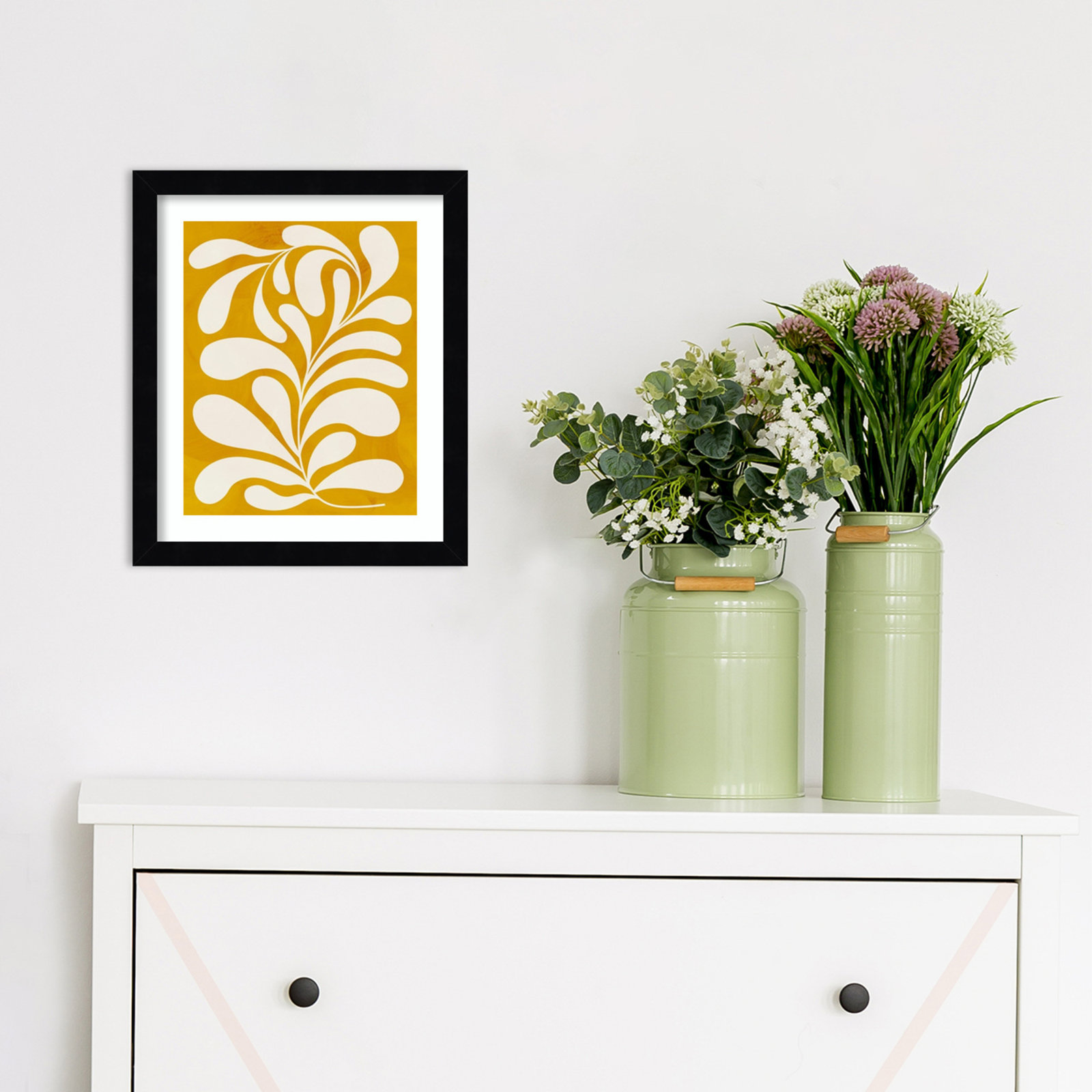 Lomi "Goldenrod I" Print by Grace Popp, 13" H x 11" W x 1" D, Black