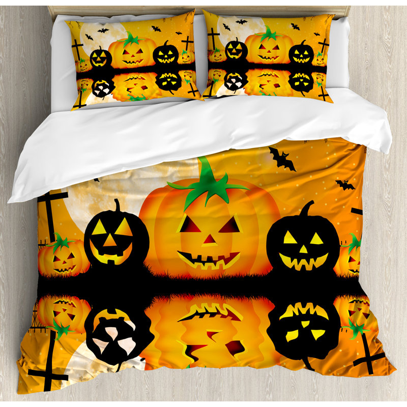 Halloween Eclectic Polyester Duvet Cover, Queen