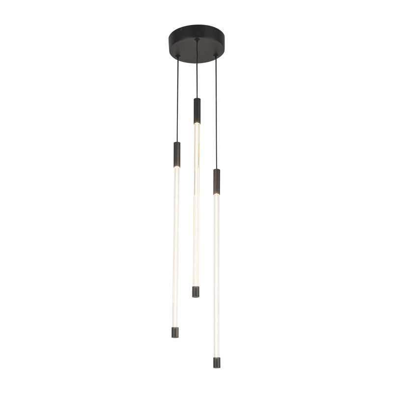 Motif 3 - Light LED Pendant, Black, 20.625" H x 5.5" W x 5.5" D