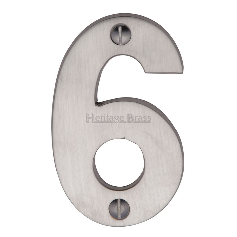 Heritage Brass Heritage Numeral Face Fix 76mm (3"), 5, Satin Nickel