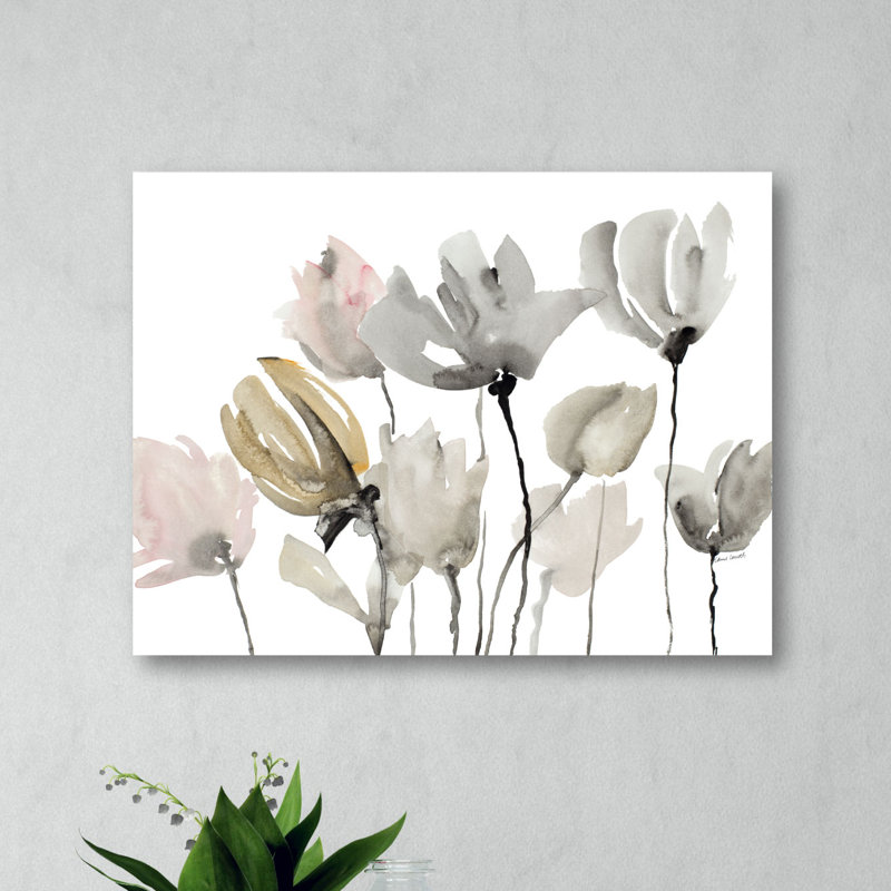 Reproduction d’art sur toile tendue « tulipes grises », H 20 po x l 24 po x P 1,5 po