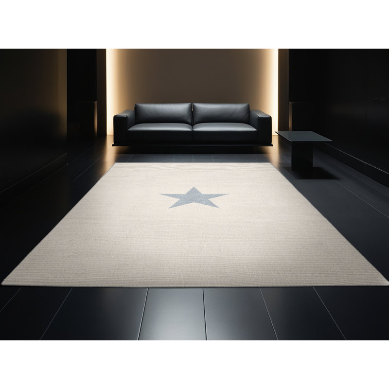 Soft Plush Fessler July 4Th Modern & Contemporary Abstract Area Rug in Gray – Gray Binding, 8x10