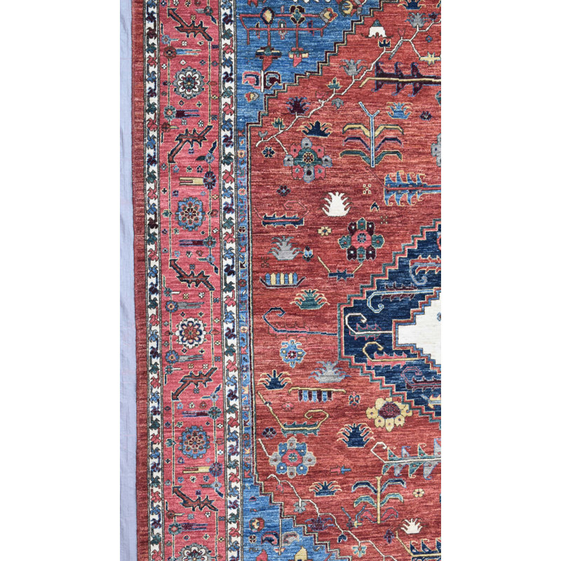 Tapis rouge nouvel âge unique en son genre 8 pi 10 po x 11 pi 11 po New Turkmen