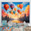 «Colorful Hot Air Ballon Cubist I», reproduction d'art sur toile