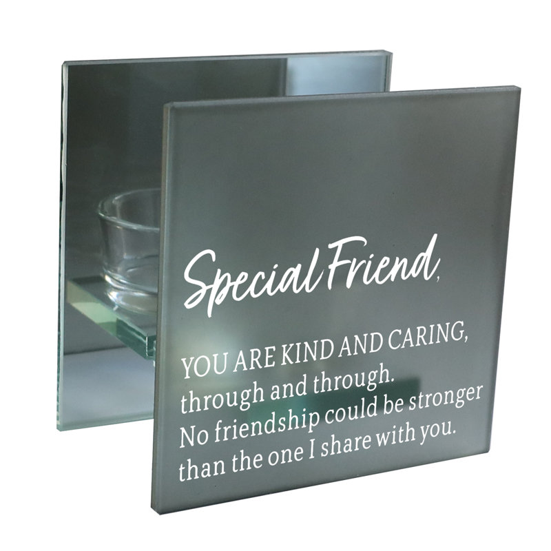 4'' H Glass Tabletop Tealight Holder with Candle Included