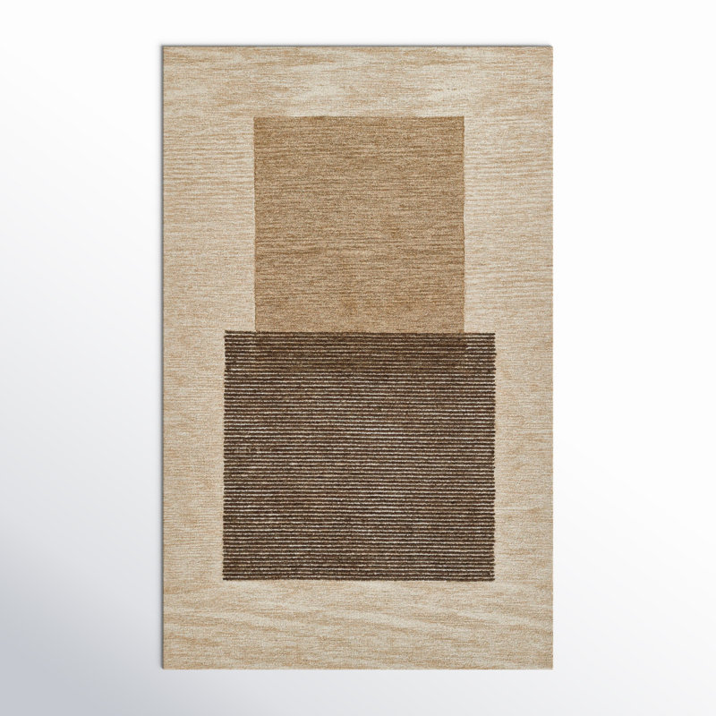 Hand Tufted Wool Abstract Rug, Rectangle 5' x 8'