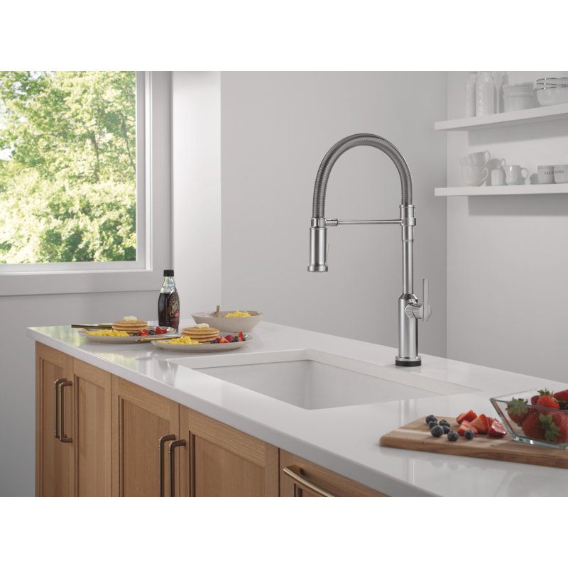 Touch2O Technology Kitchen Faucet with Touchless Technology, Lumicoat Arctic Stainless