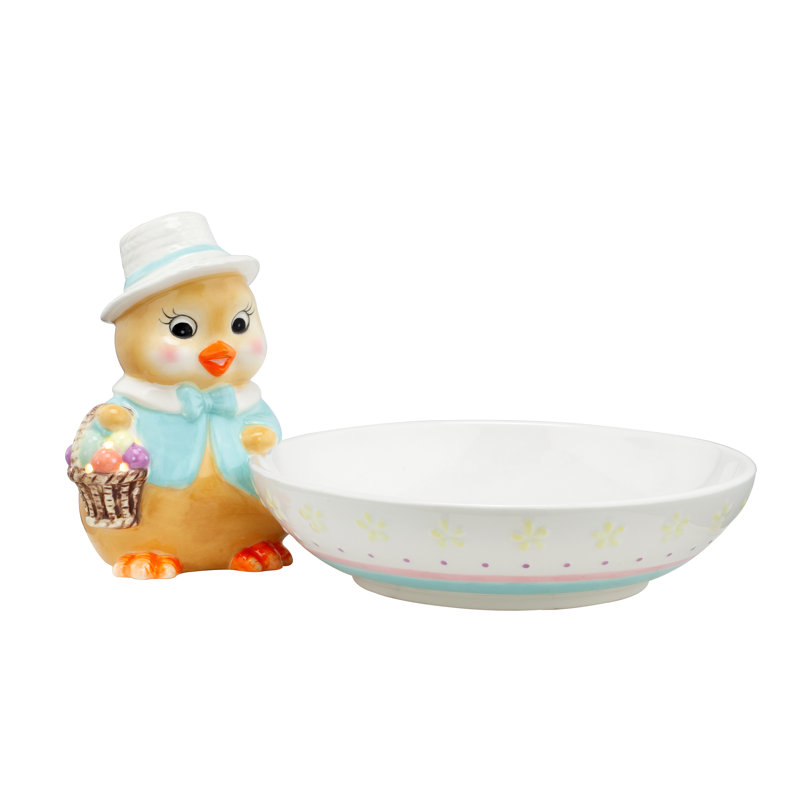 Easter Ceramic Chick Candy Dish