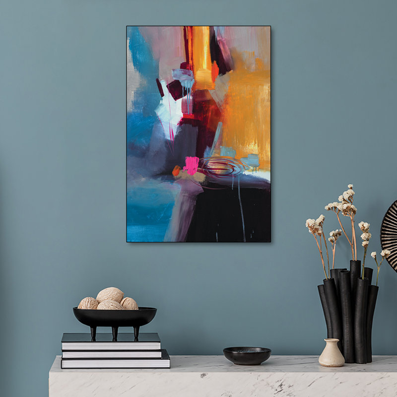 Impression sur toile en métal Steemplix - Jazzy Abstract VII par Jane M. Robinson