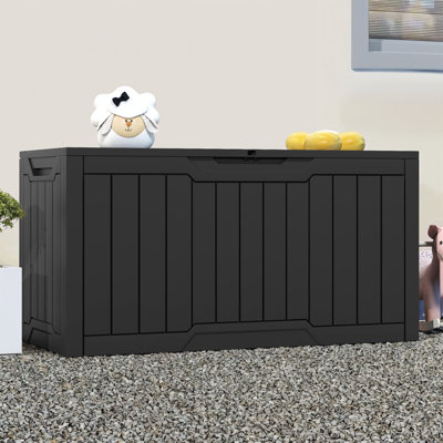 Quartey 100 Gallons Water Resistant Resin Lockable Deck Box