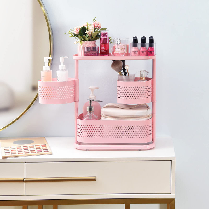 Contenant de rangement pour salle de bain Clerge, Rose