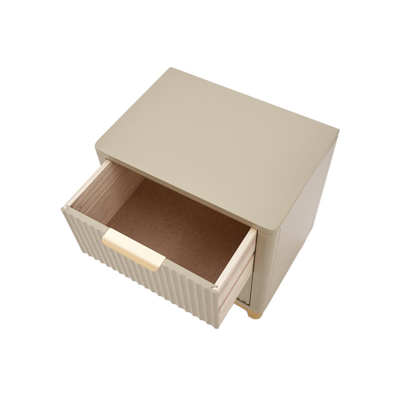 Devingo 50cm W Bedside Table, Clay
