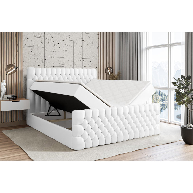 Bed with Mattress, 120 x 200 cm, White