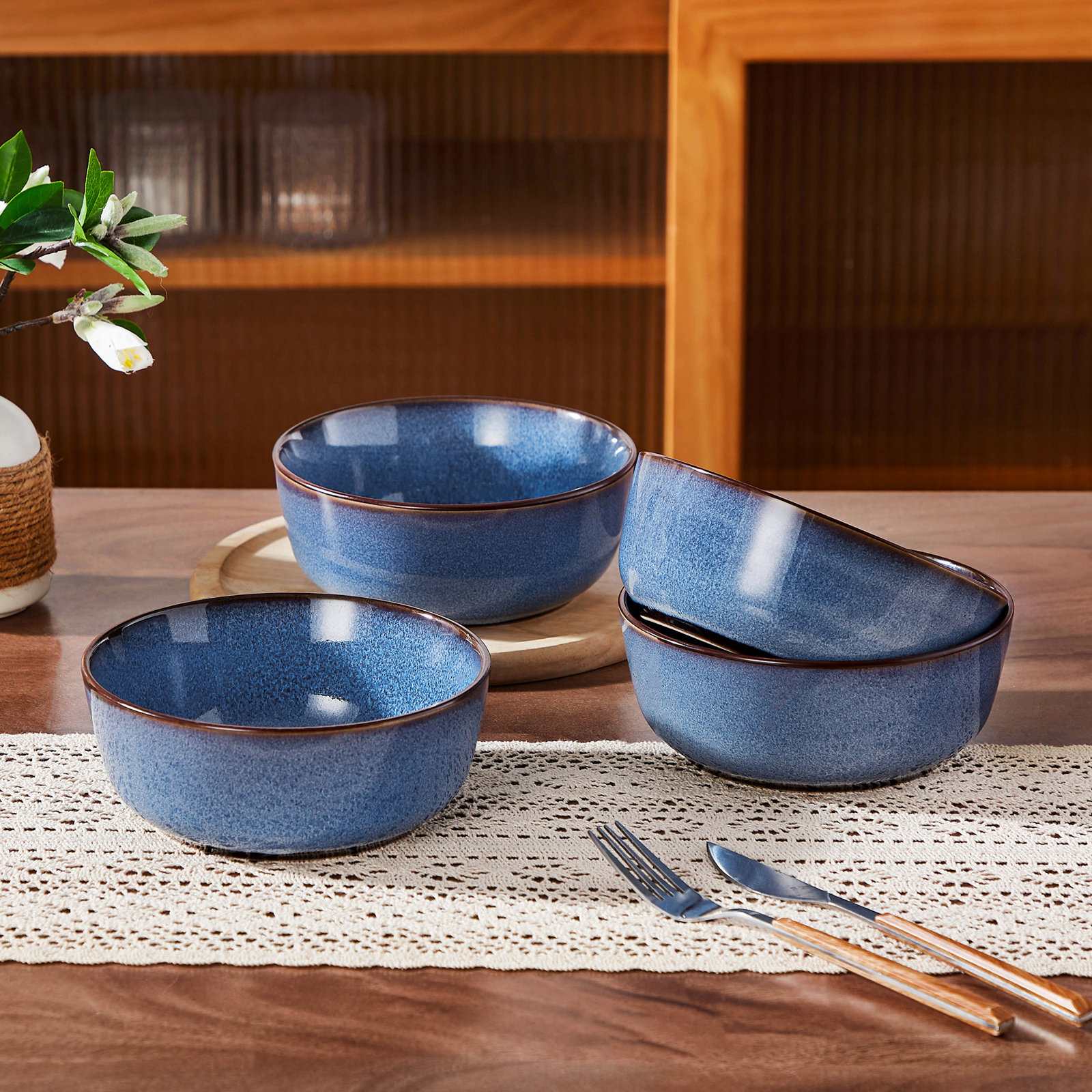 Stoneware Cereal Bowl, Blue