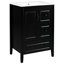 Meuble-lavabo autoportant noir de 24 po avec lavabo en céramique lisse, une porte à fermeture douce et 3 tiroirs pour articles de salle de bain