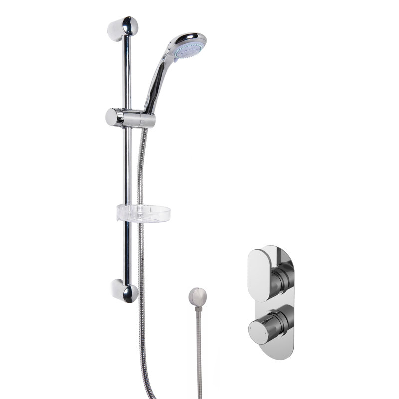 Thermostatic Shower with Handheld Shower Head, Contemporary Oval Lever