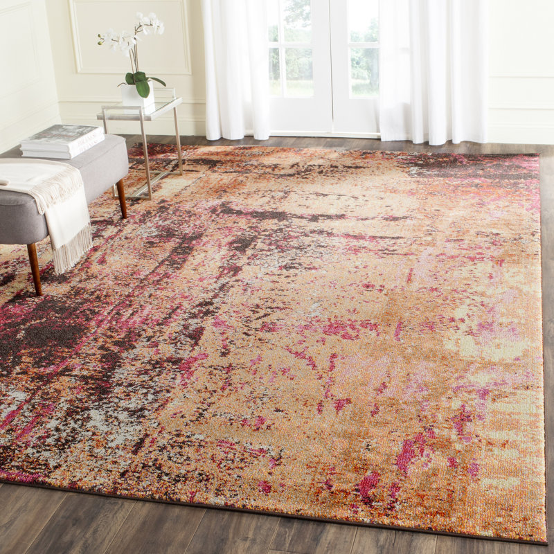 Casanova Hooked Orange/Pink Rug, Rectangle 201 x 279 cm