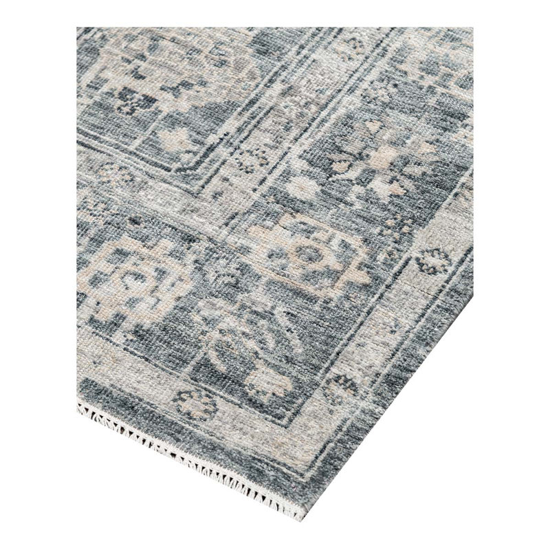 Wool Oriental Area Rug in Gray, Rectangle 9' x 12'