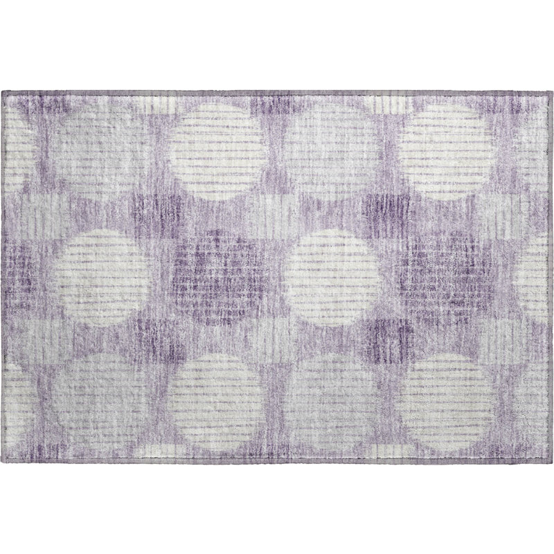 Premium Machine Washable Prisco Purple Rug, Rectangle 1'8" x 2'6"