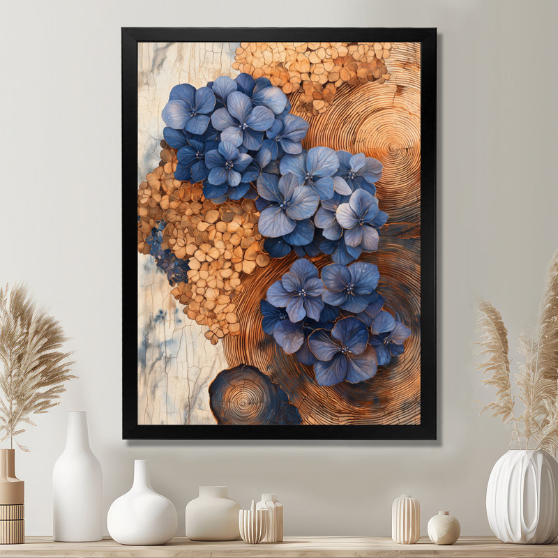Anne - Floral Wall Decor, Reproduction encadrée d'une seule photo, H 32 po x l 24 po, Noir, noir, noir, noir