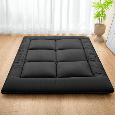 Japanese Futon Mattress,Floor Mattress Thicken Sleeping Mattress Foldable & Portable Roll Up Camping Mattress,Black