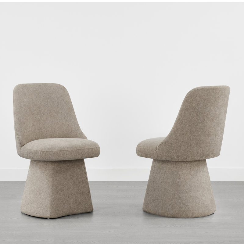Chaise pivotante rembourrée en tissu, Kaki