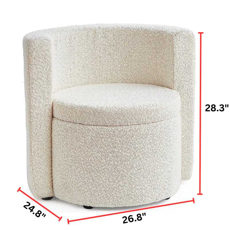 Fauteuil demi-tonneau en polyester 2East, Blanc