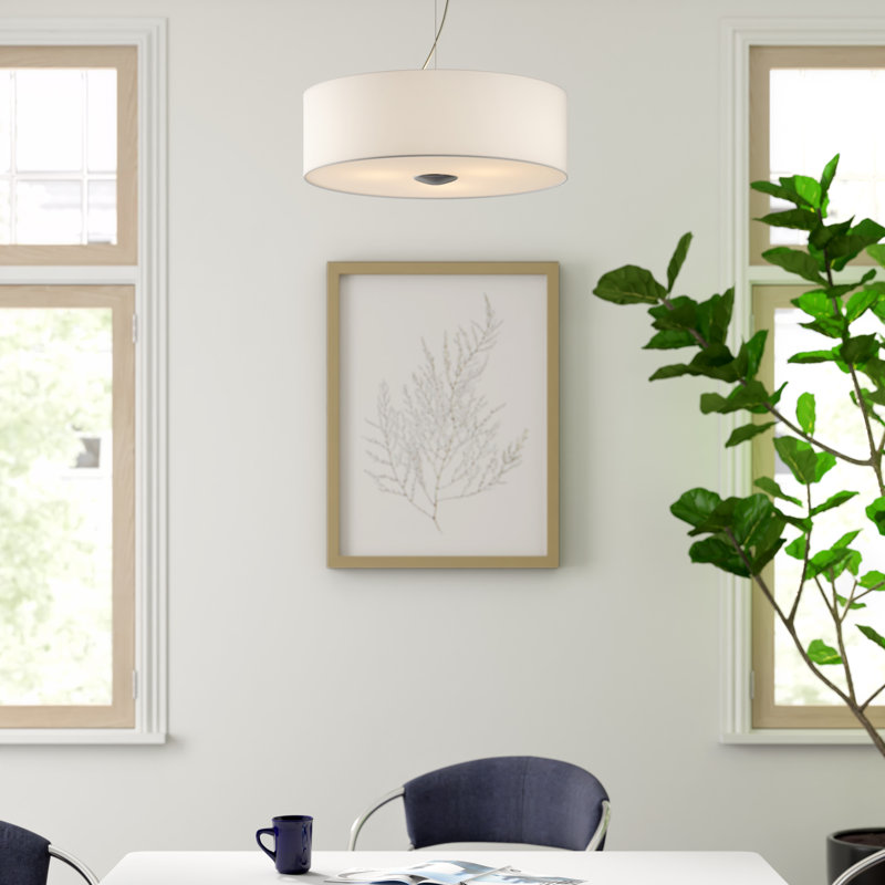 Madison 3 - Light Natural Drum Pendant, Cream