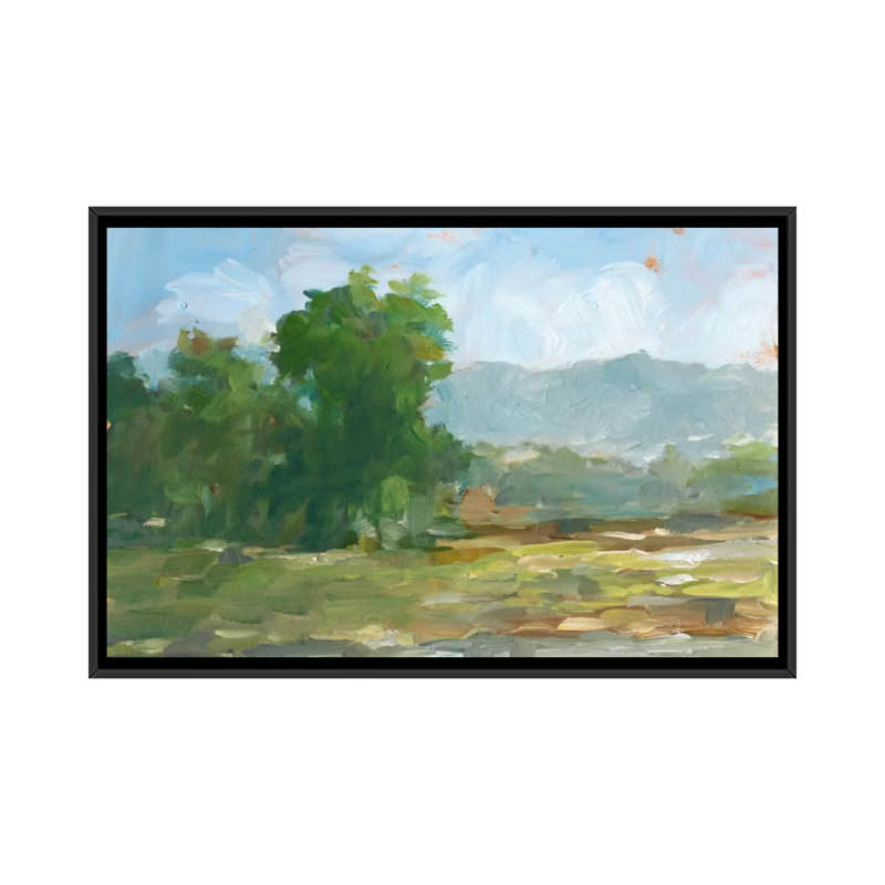 « mountain backdrop ii », impression sur toile, H 18 po x l 26 po x P 1,5 po, Toile avec cadre noir, Pas de tapis