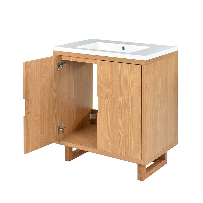 Meuble-lavabo 30 po avec lavabo simple en bois massif