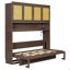 Lit escamotable simple avec armoire supérieure, lit pliable peu encombrant avec lumière et port USB